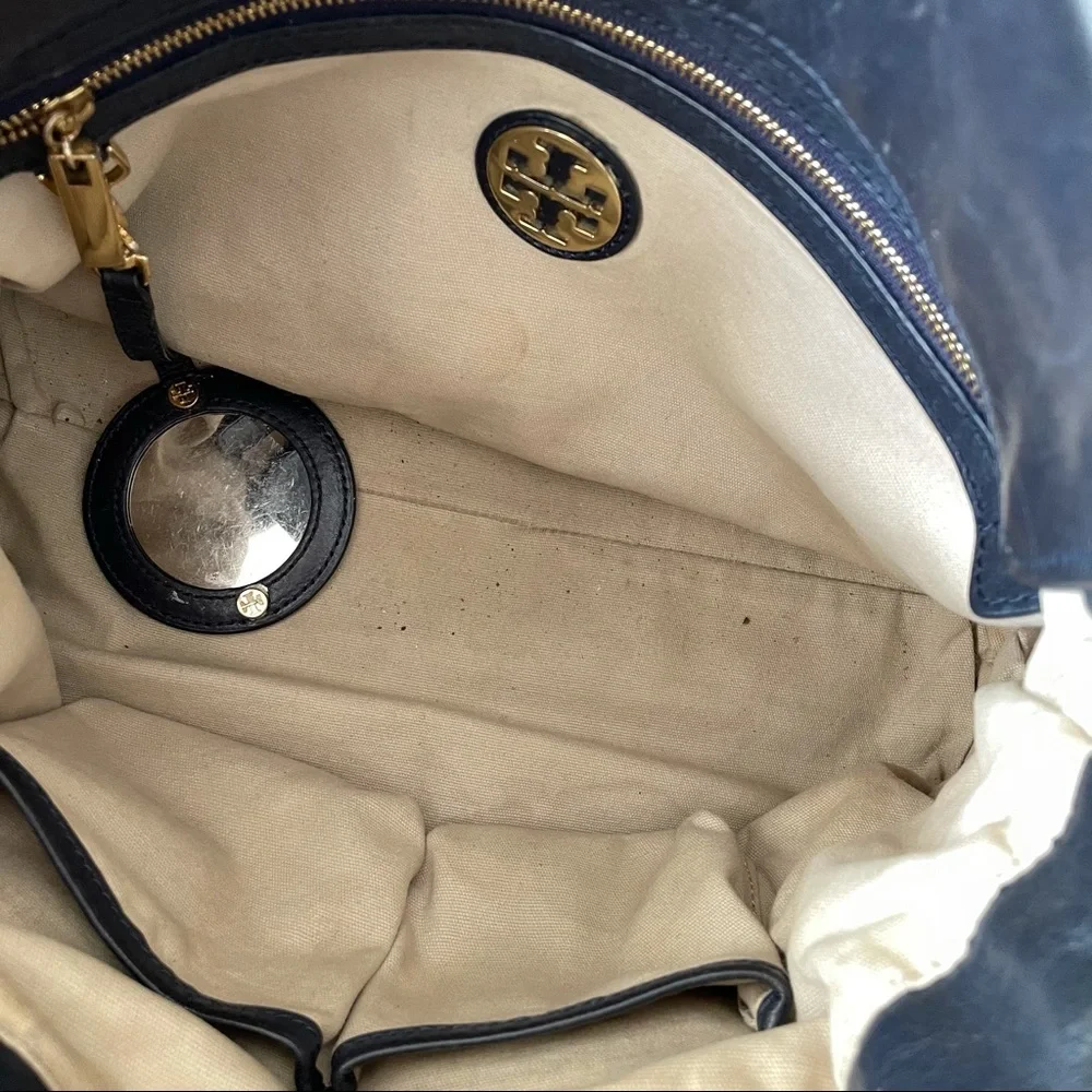 TORY BURCH mae leather & suede satchel